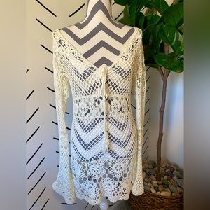 Fashion Nova Cream Knit Swimsuit Cover Up